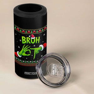 Christmas Bruh 67 Green Hands Meme 4 in 1 Can Cooler Tumbler Funny Six Seven Meme Holiday Ugly Sweater TS02 Print Your Wear