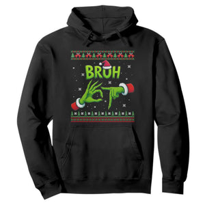 Christmas Bruh 67 Green Hands Meme Hoodie Funny Six Seven Meme Holiday Ugly Sweater TS02 Black Print Your Wear