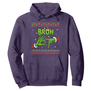 Christmas Bruh 67 Green Hands Meme Hoodie Funny Six Seven Meme Holiday Ugly Sweater TS02 Purple Print Your Wear