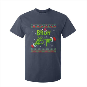 Christmas Bruh 67 Green Hands Meme T Shirt For Kid Funny Six Seven Meme Holiday Ugly Sweater TS02 Navy Print Your Wear