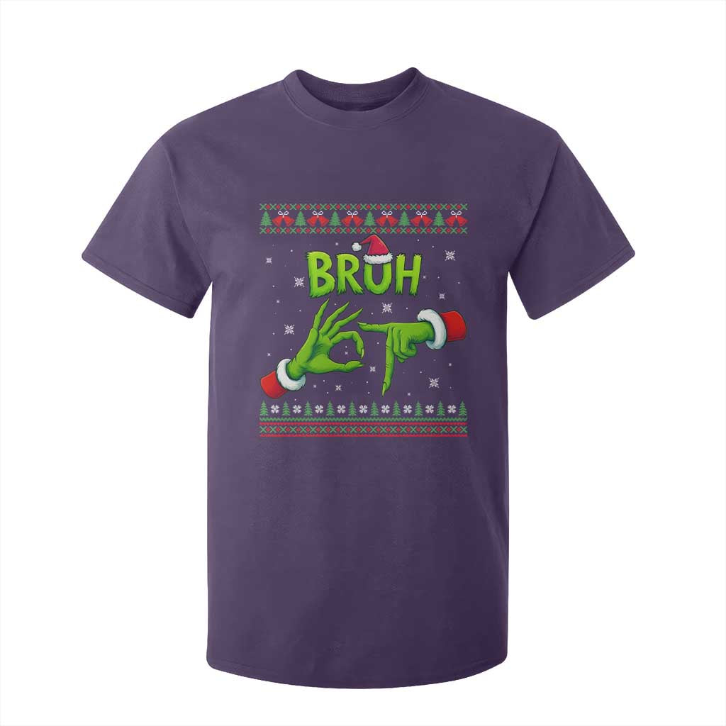 Christmas Bruh 67 Green Hands Meme T Shirt For Kid Funny Six Seven Meme Holiday Ugly Sweater TS02 Purple Print Your Wear
