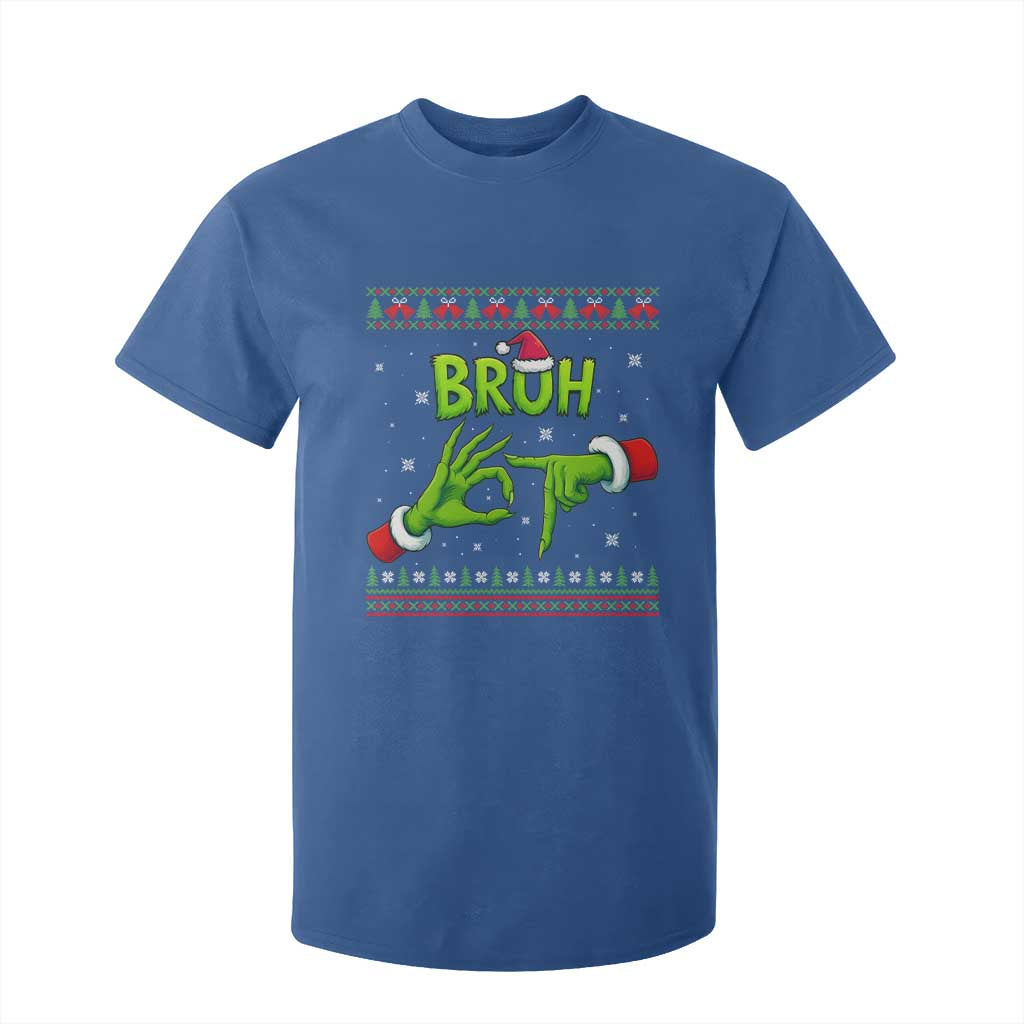 Christmas Bruh 67 Green Hands Meme T Shirt For Kid Funny Six Seven Meme Holiday Ugly Sweater TS02 Royal Blue Print Your Wear