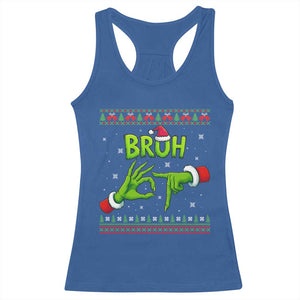 Christmas Bruh 67 Green Hands Meme Racerback Tank Top Funny Six Seven Meme Holiday Ugly Sweater TS02 Royal Blue Print Your Wear