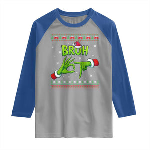 Christmas Bruh 67 Green Hands Meme Raglan Shirt Funny Six Seven Meme Holiday Ugly Sweater TS02 Sport Gray Royal Print Your Wear
