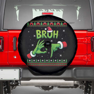 Christmas Bruh 67 Green Hands Meme Spare Tire Cover Funny Six Seven Meme Holiday Ugly Sweater TS02 Black Print Your Wear