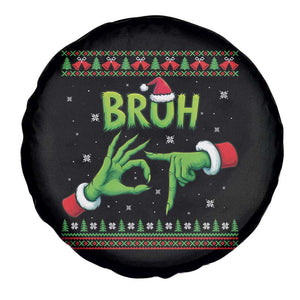 Christmas Bruh 67 Green Hands Meme Spare Tire Cover Funny Six Seven Meme Holiday Ugly Sweater TS02 Print Your Wear