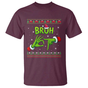 Christmas Bruh 67 Green Hands Meme T Shirt Funny Six Seven Meme Holiday Ugly Sweater TS02 Maroon Print Your Wear