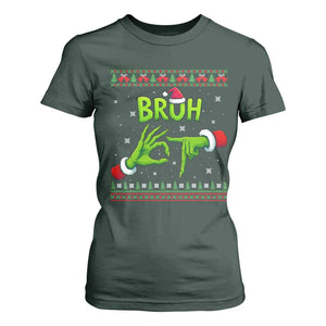 Christmas Bruh 67 Green Hands Meme T Shirt For Women Funny Six Seven Meme Holiday Ugly Sweater TS02 Dark Forest Green Print Your Wear