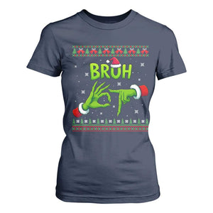 Christmas Bruh 67 Green Hands Meme T Shirt For Women Funny Six Seven Meme Holiday Ugly Sweater TS02 Navy Print Your Wear