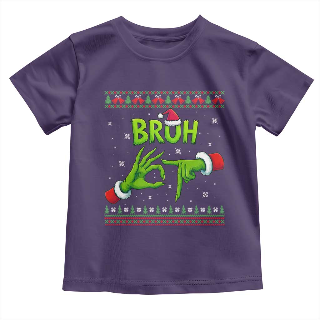 Christmas Bruh 67 Green Hands Meme Toddler T Shirt Funny Six Seven Meme Holiday Ugly Sweater TS02 Purple Print Your Wear