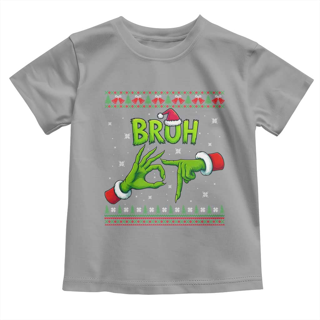 Christmas Bruh 67 Green Hands Meme Toddler T Shirt Funny Six Seven Meme Holiday Ugly Sweater TS02 Sport Gray Print Your Wear