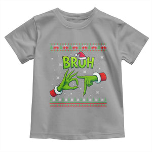 Christmas Bruh 67 Green Hands Meme Toddler T Shirt Funny Six Seven Meme Holiday Ugly Sweater TS02 Sport Gray Print Your Wear