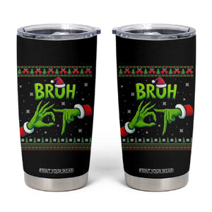 Christmas Bruh 67 Green Hands Meme Tumbler Cup Funny Six Seven Meme Holiday Ugly Sweater TS02 Black Print Your Wear