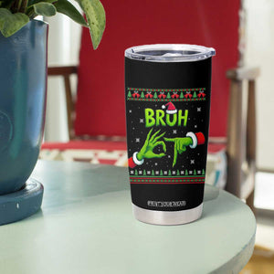 Christmas Bruh 67 Green Hands Meme Tumbler Cup Funny Six Seven Meme Holiday Ugly Sweater TS02 Print Your Wear