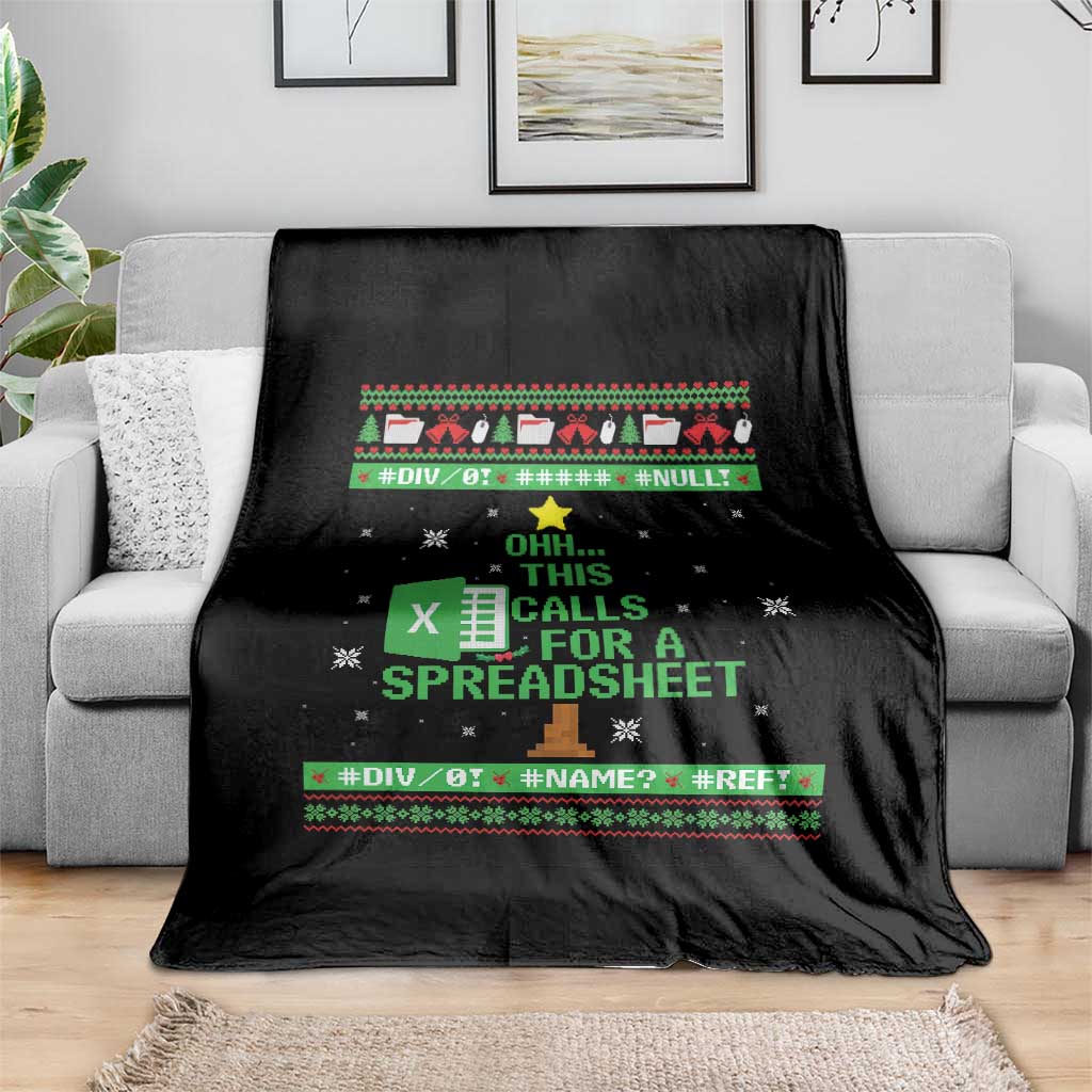 Funny Excel Christmas Tree Throw Blanket This Calls for a Spreadsheet Xmas DIV0 Errors TS02 Print Your Wear
