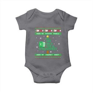 Funny Excel Christmas Tree Baby Onesie This Calls for a Spreadsheet Xmas DIV0 Errors TS02 Charcoal Print Your Wear