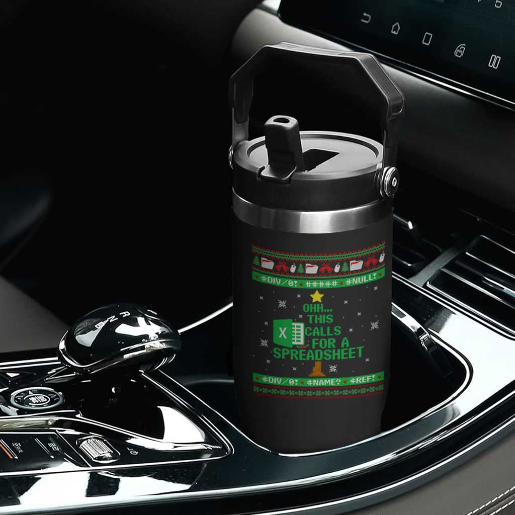 Funny Excel Christmas Tree Flip Straw Tumbler This Calls for a Spreadsheet Xmas DIV0 Errors TS02 Print Your Wear