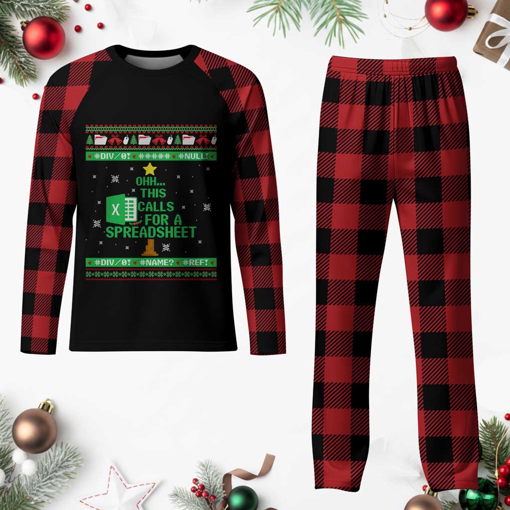 Funny Excel Christmas Tree Plaid Pajama Set This Calls for a Spreadsheet Xmas DIV0 Errors TS02 Buffalo Plaid Print Your Wear