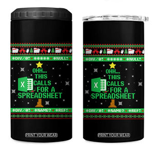 Funny Excel Christmas Tree 4 in 1 Can Cooler Tumbler This Calls for a Spreadsheet Xmas DIV0 Errors TS02 One Size: 16 oz Black Print Your Wear