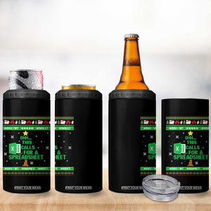 Funny Excel Christmas Tree 4 in 1 Can Cooler Tumbler This Calls for a Spreadsheet Xmas DIV0 Errors TS02 Print Your Wear