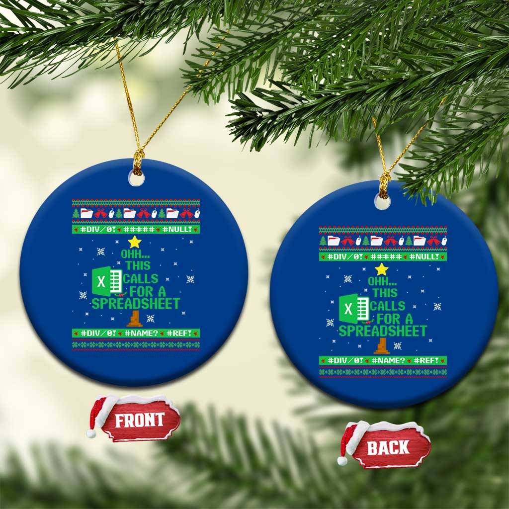 Funny Excel Christmas Tree Ceramic Ornament This Calls for a Spreadsheet Xmas DIV0 Errors TS02 1pc Blue Print Your Wear
