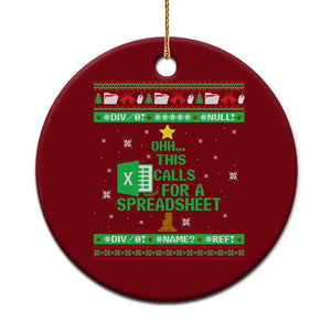 Funny Excel Christmas Tree Ceramic Ornament This Calls for a Spreadsheet Xmas DIV0 Errors TS02 1pc Red Print Your Wear
