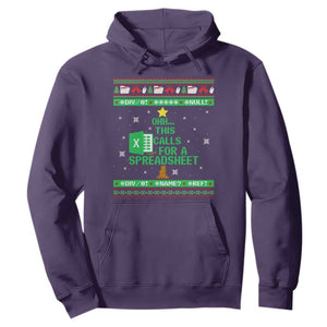 Funny Excel Christmas Tree Hoodie This Calls for a Spreadsheet Xmas DIV0 Errors TS02 Purple Print Your Wear