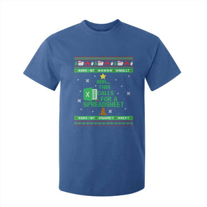 Funny Excel Christmas Tree T Shirt For Kid This Calls for a Spreadsheet Xmas DIV0 Errors TS02 Royal Blue Print Your Wear