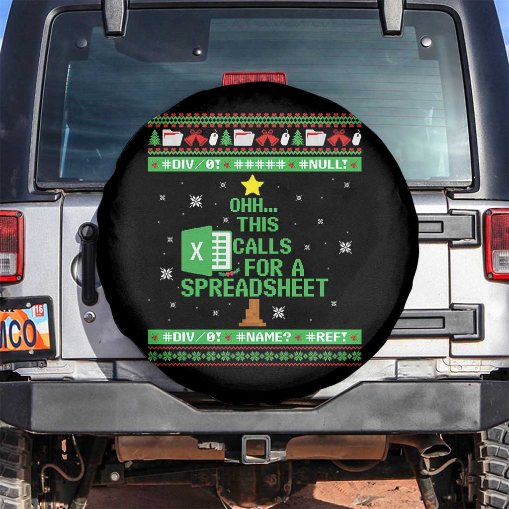 Funny Excel Christmas Tree Spare Tire Cover This Calls for a Spreadsheet Xmas DIV0 Errors TS02 No hole Black Print Your Wear
