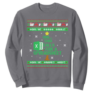 Funny Excel Christmas Tree Sweatshirt This Calls for a Spreadsheet Xmas DIV0 Errors TS02 Charcoal Print Your Wear