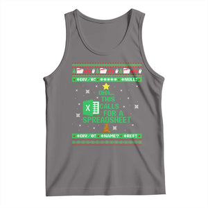Funny Excel Christmas Tree Tank Top This Calls for a Spreadsheet Xmas DIV0 Errors TS02 Deep Heather Print Your Wear