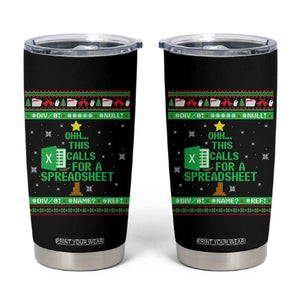 Funny Excel Christmas Tree Tumbler Cup This Calls for a Spreadsheet Xmas DIV0 Errors TS02 Black Print Your Wear