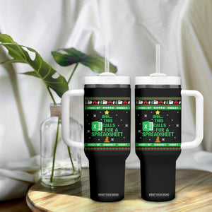 Funny Excel Christmas Tree Tumbler With Handle This Calls for a Spreadsheet Xmas DIV0 Errors TS02 Print Your Wear