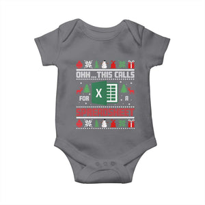 This Calls for a Spreadsheet Christmas Baby Onesie Funny Excel Xmas Gift for Data Nerds Accountants TS02 Charcoal Print Your Wear