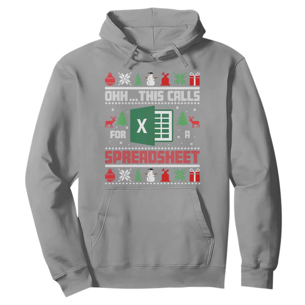 This Calls for a Spreadsheet Christmas Hoodie Funny Excel Xmas Gift for Data Nerds Accountants TS02 Sport Gray Print Your Wear