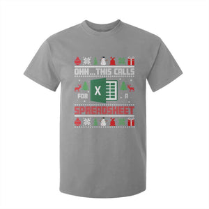 This Calls for a Spreadsheet Christmas T Shirt For Kid Funny Excel Xmas Gift for Data Nerds Accountants TS02 Sport Gray Print Your Wear