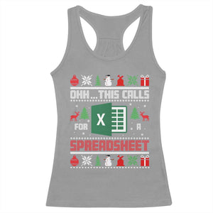 This Calls for a Spreadsheet Christmas Racerback Tank Top Funny Excel Xmas Gift for Data Nerds Accountants TS02 Sport Gray Print Your Wear