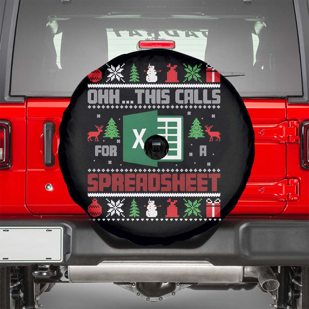This Calls for a Spreadsheet Christmas Spare Tire Cover Funny Excel Xmas Gift for Data Nerds Accountants TS02 Black Print Your Wear