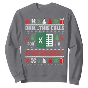 This Calls for a Spreadsheet Christmas Sweatshirt Funny Excel Xmas Gift for Data Nerds Accountants TS02 Charcoal Print Your Wear