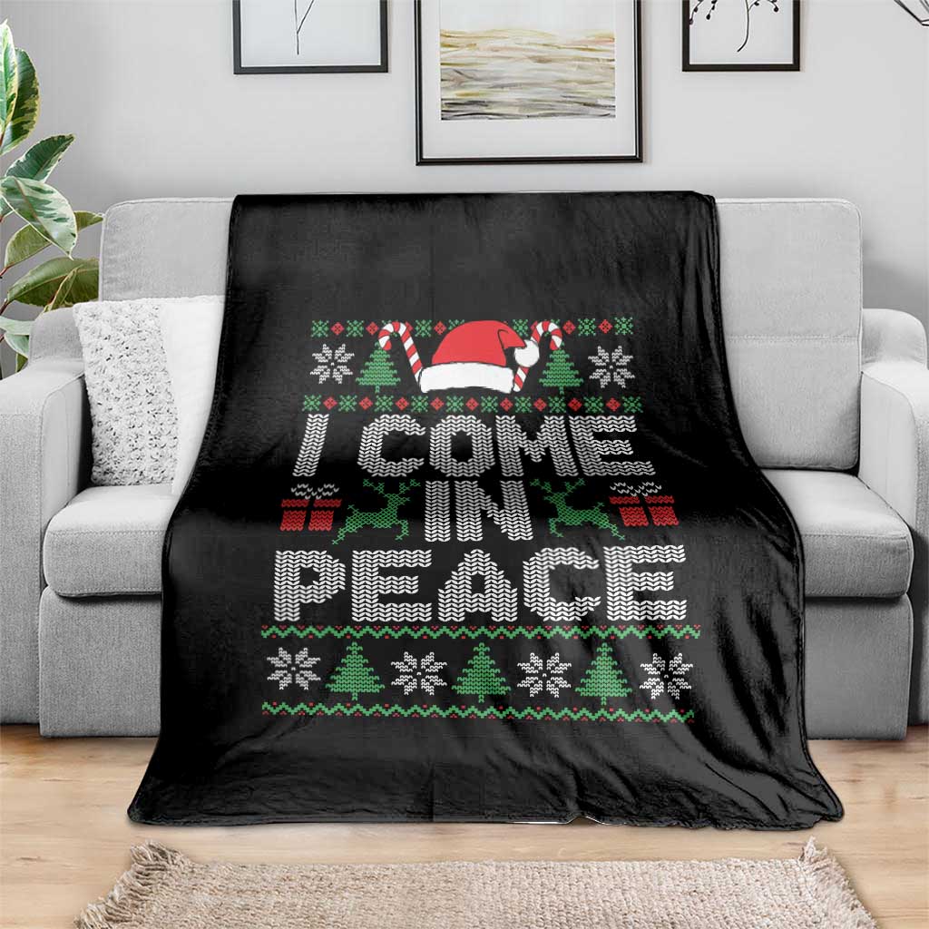 I Come In Peace Funny Christmas Matching Couple Throw Blanket Offensive Adult Humor Festive Holiday TS02 Print Your Wear