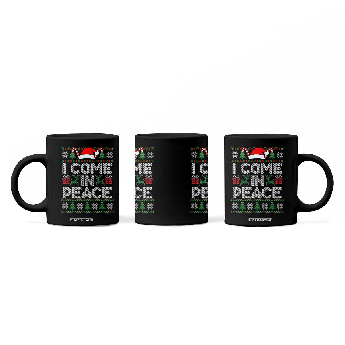 I Come In Peace Funny Christmas Matching Couple Coffee Mug Offensive Adult Humor Festive Holiday TS02 Print Your Wear