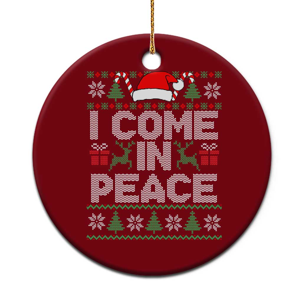 I Come In Peace Funny Christmas Matching Couple Ceramic Ornament Offensive Adult Humor Festive Holiday TS02 1pc Red Print Your Wear