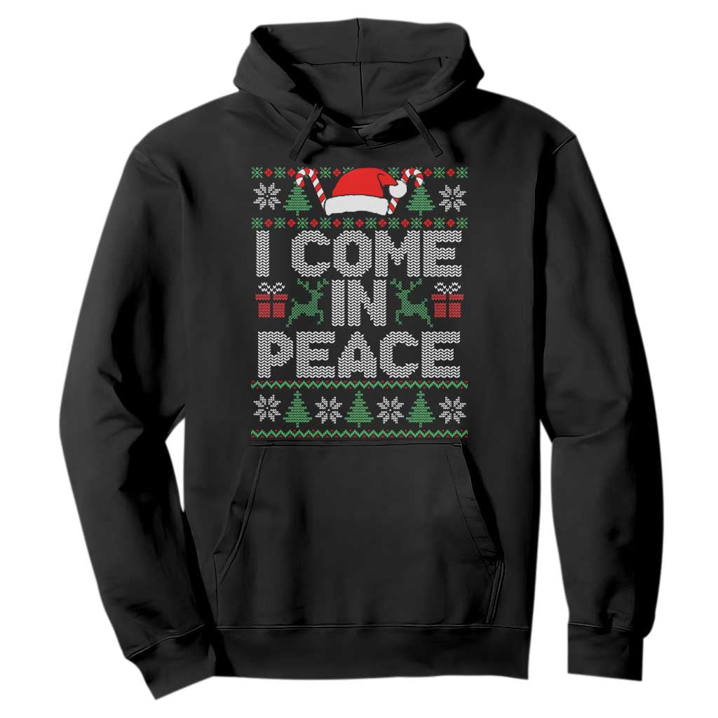 I Come In Peace Funny Christmas Matching Couple Hoodie Offensive Adult Humor Festive Holiday TS02 Black Print Your Wear