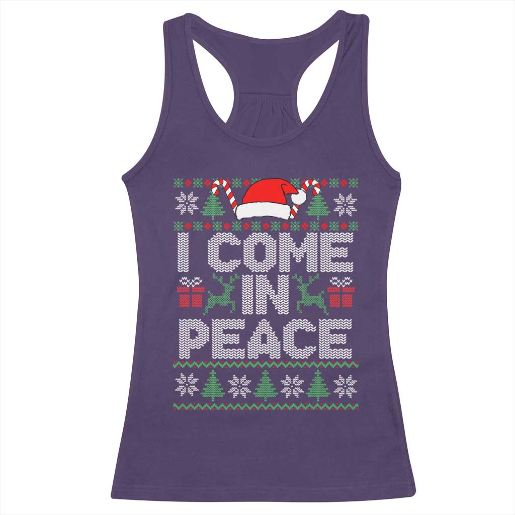 I Come In Peace Funny Christmas Matching Couple Racerback Tank Top Offensive Adult Humor Festive Holiday TS02 Purple Print Your Wear