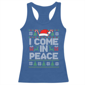 I Come In Peace Funny Christmas Matching Couple Racerback Tank Top Offensive Adult Humor Festive Holiday TS02 Royal Blue Print Your Wear