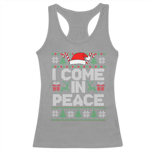 I Come In Peace Funny Christmas Matching Couple Racerback Tank Top Offensive Adult Humor Festive Holiday TS02 Sport Gray Print Your Wear