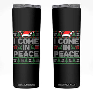 I Come In Peace Funny Christmas Matching Couple Skinny Tumbler Offensive Adult Humor Festive Holiday TS02 Black Print Your Wear