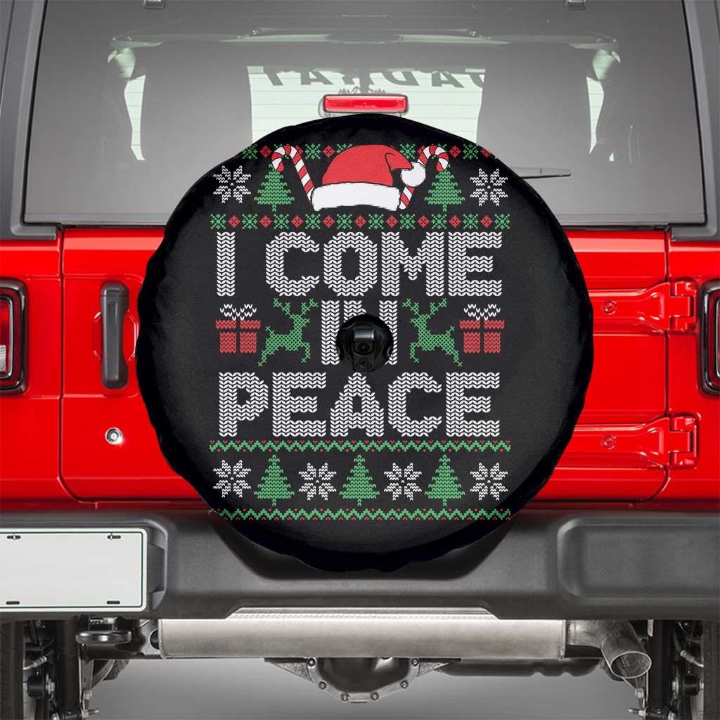 I Come In Peace Funny Christmas Matching Couple Spare Tire Cover Offensive Adult Humor Festive Holiday TS02 Black Print Your Wear