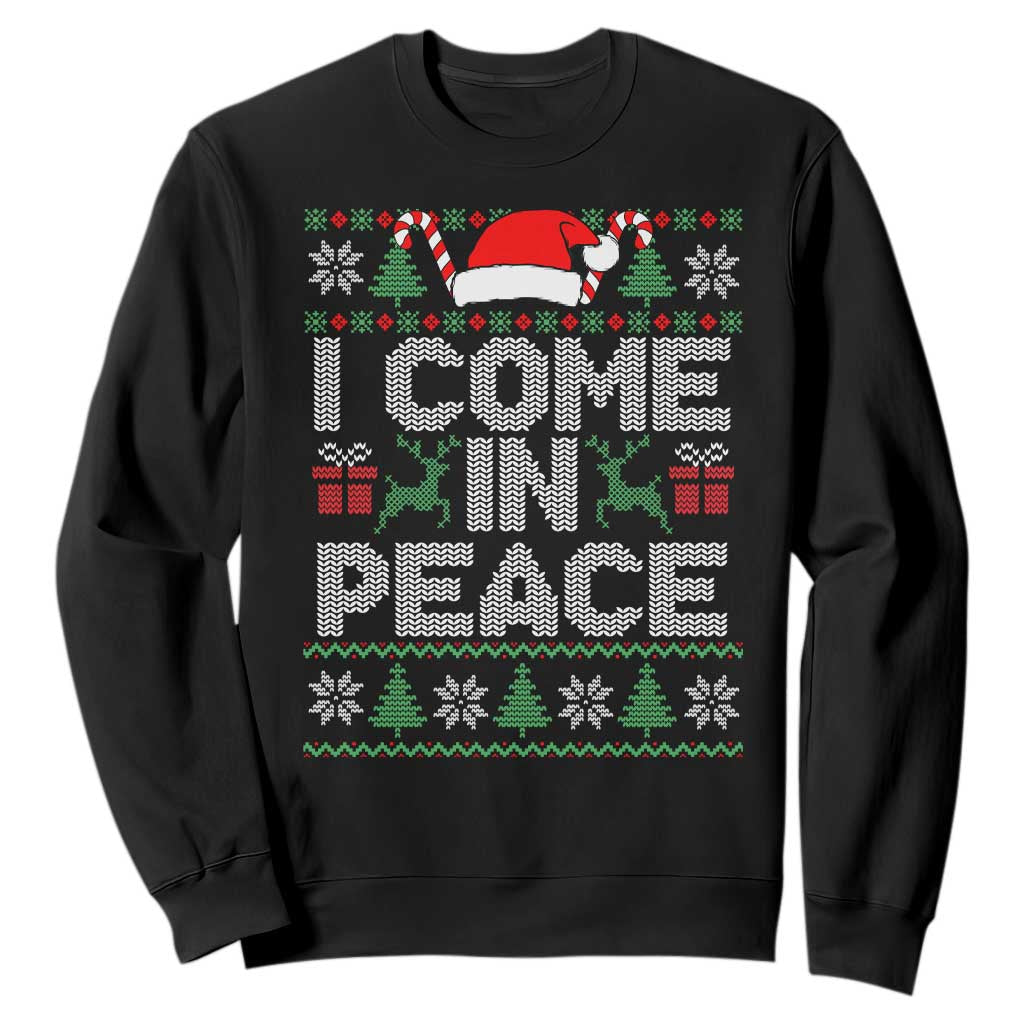 I Come In Peace Funny Christmas Matching Couple Sweatshirt Offensive Adult Humor Festive Holiday TS02 Black Print Your Wear