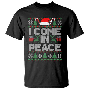 I Come In Peace Funny Christmas Matching Couple T Shirt Offensive Adult Humor Festive Holiday TS02 Black Print Your Wear